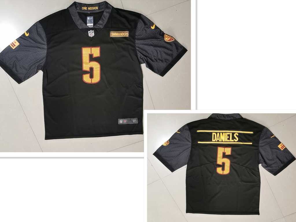 Men%27s Washington Commanders #5 Jayden Daniels Nike Black Alternate Vapor Untouchable Limited Jersey->washington commanders->NFL Jersey